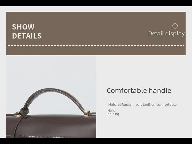 LP27 Women's Genuine Leather Lunch Box Crossbody Bag - 2025 New Vegetable-Tanned Gigi Handbag