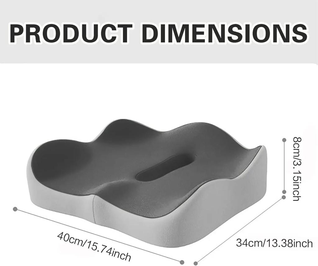 Memory Foam Seat Cushion Office Chair Pad Extra Thick for Long Sitting Support Orthopedic Car Seat Cushion for Back Pain Relief