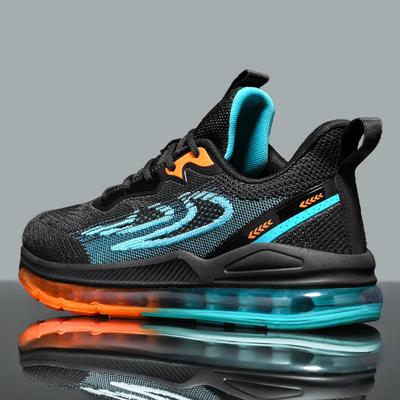 Men's Shoes Fashion Trend Full Palm Air Cushion Running Shoes Outdoor Extra Large Size Fly Weaving Casual Breathable Sports Shoes Men