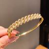 Fashion Geometric Zircon Crystal Gold Plated Bracelet With Elegant Style For Women