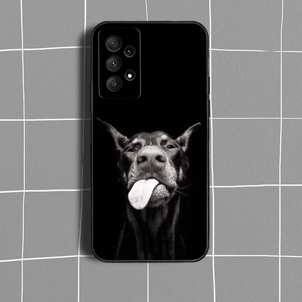 Pet D-Doberman D-Dog Phone Case For Samsung Galaxy A73,31,32,72,41,53,52,71,22,5G,Note,J7,8,9 Soft Black Cover