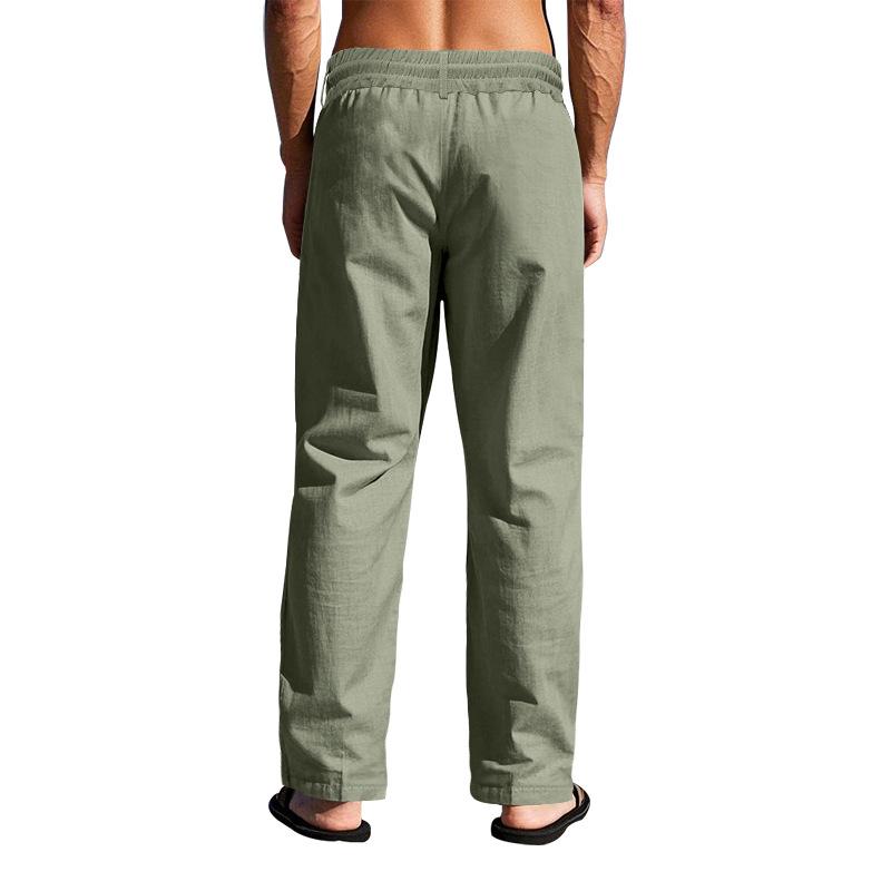 Men's European & American Linen Summer Pants - Breathable, Casual, Loose, Wide Leg, Straight Fit.