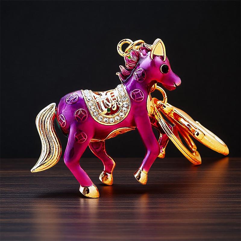  Pony Car Keychain Bag Pendant Metal Keychain Year Of The Horse