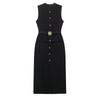 Za Export New Arrival Women's Clothing ZR Fashion Style with Belt Crepe Sleeveless round Neck Midi Skirt Dress 3897054