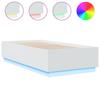 Vidaxl Rama Łóżka Z Led, Biała, 90X190 Cm, Materiał Drewnopochodny