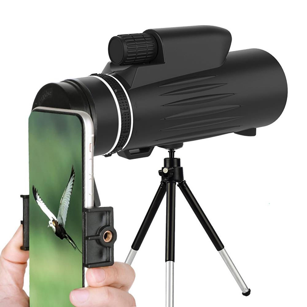 Telescopio Monoculare 12x50 HD con Prisma Bak4, Supporto per Telefono e Treppiede per Caccia e Birdwatching