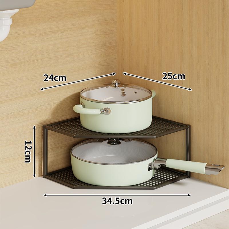 Corner Kitchen Counter Shelf: Multi-layer Pot and Cookware Storage Rack