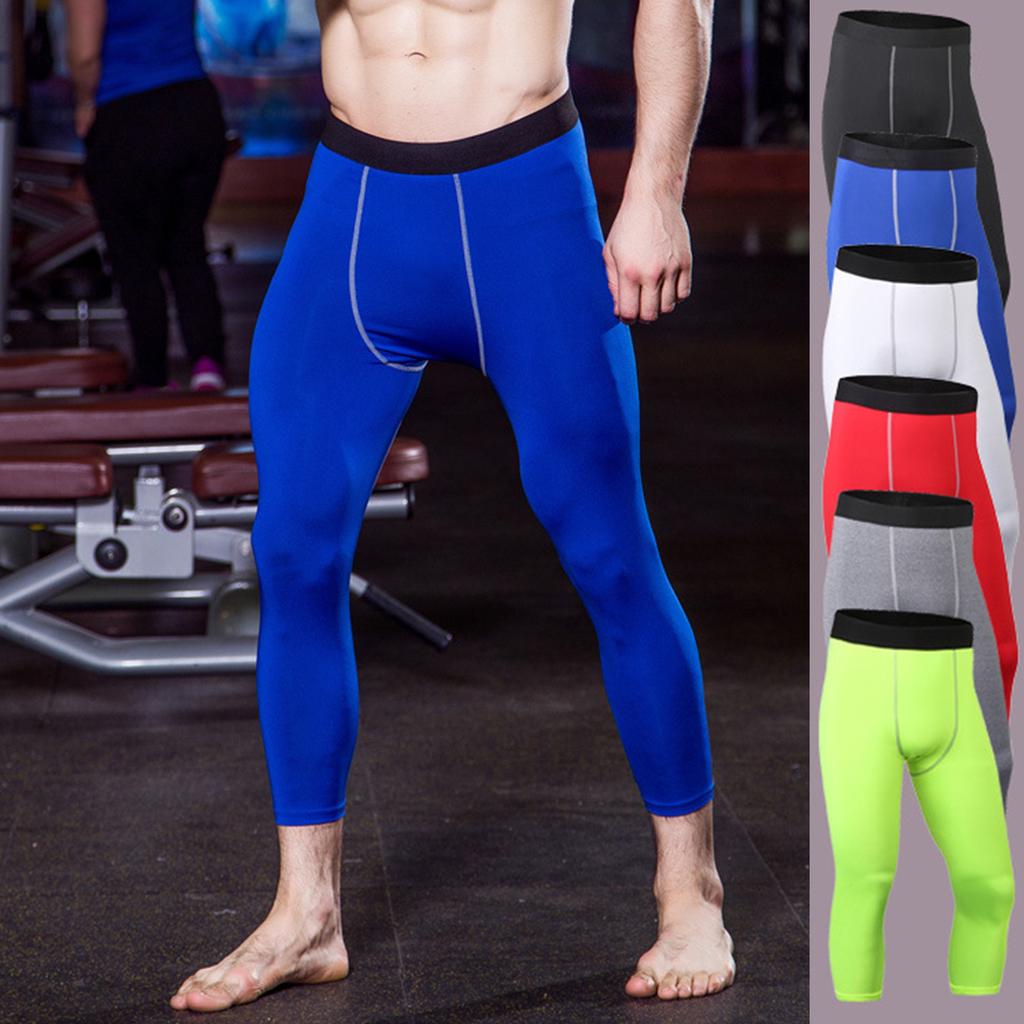 Buy Men Compression Pants 3/4 Base Layers Tight Leggings Sport Jogging
