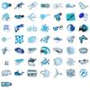 50 Blue Ocean Style Graffiti Stickers – Fresh VSCO Themed Thermos Cup Decor