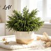 Decorative Plants for Mantels And Tables 17.7" Lifelike Touch Artificial Norfolk Pine Branches Vase Christmas Faux Stems Fake Indoor Botanical