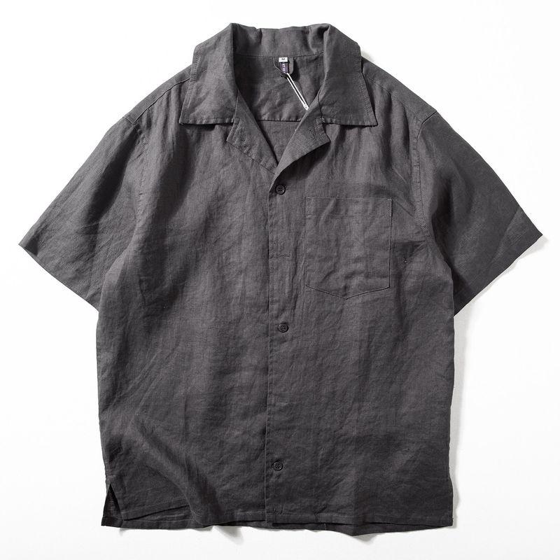 All-Linen Short-Sleeved Shirt for Men, New Summer Lightweight and Breathable Top, Japanese-Style Refreshing Loose Casual Half-Sleeved Shirt