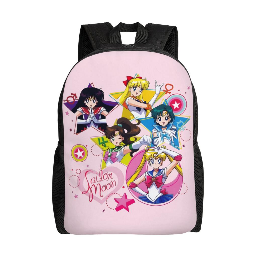 Sailors Anime Moons Backpacks for Men Women School College Students Bookbag Fits 15 Inch Laptop Tsukino Usagi Kino Makoto Bags