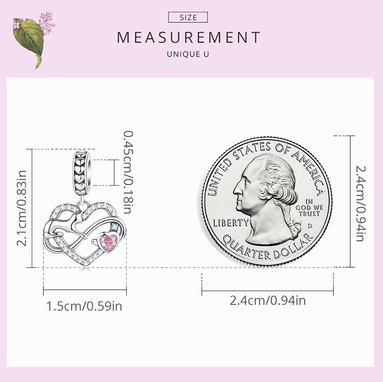 WOSTU 925 Sterling Silver Cute Heart Cat Pendant Charm Beaded for Women Fit Original DIY Bracelet Necklace Jewelry Gift