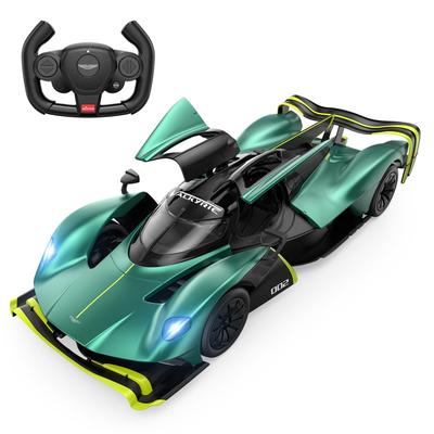 Rastar RC Sedan Scale Aston Martin Valkyrie AMR Pro Remote Control Aston Martin Valkyrie RC Super Perfect for Boys and Sparkly Green Doors 1/14 Model,