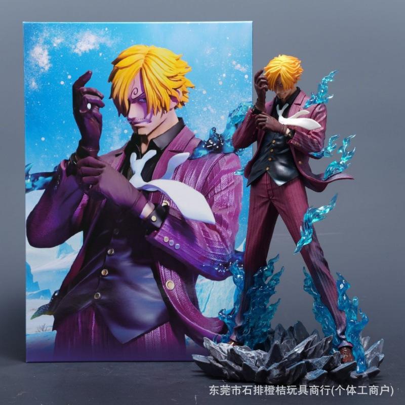 One Piece Figur TH Tianhui Sanji, explosive Gas Schwarzer Fuß Shanji Animation König der Seefahrt Zubehör Statuen zum Versenden von Geschenken
