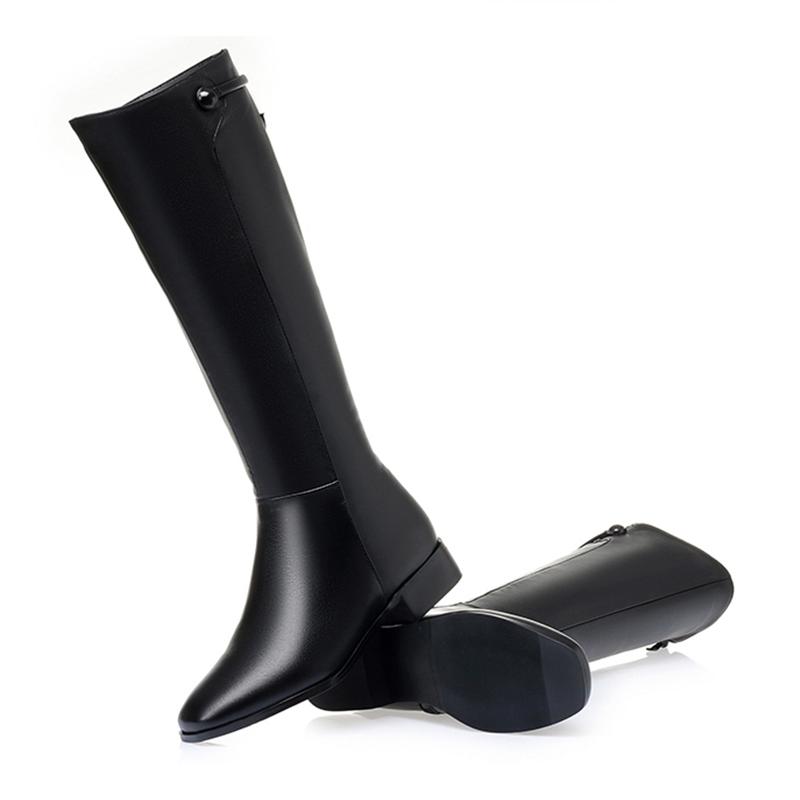 Fashion AIYUQI Women Long Boots 2025 New Genuine Leather Short Velvet Women Roman Boots Low Heel Large Size Riding Boots Women