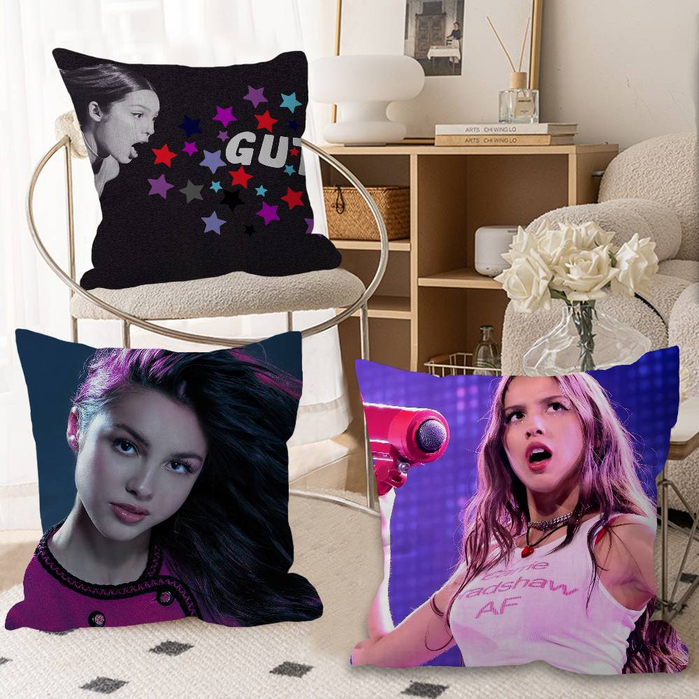 Hot Pop OOlivia Rodrigo Cushion Cover Pillowcase Upholstery Sofa Throw Pillow Home Decor Pillowcas