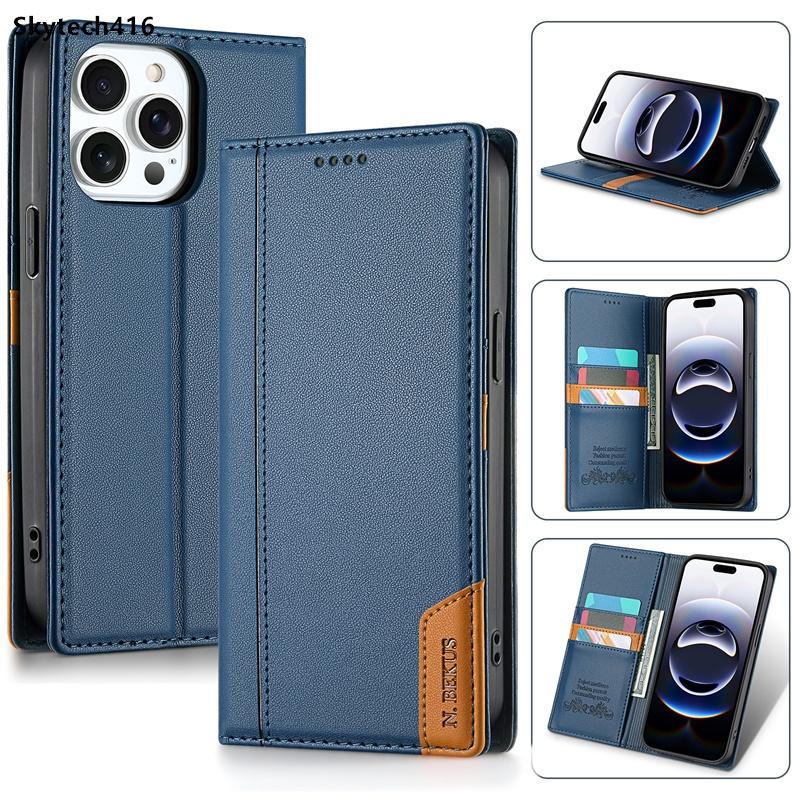 For Redmi 14C 14R Note 10 11 11S 12 12R 12S 13 14 Pro Plus Max 4G 5G Leather Case Flip High Quality Card Slot Bracket Wallet Cover Casing
