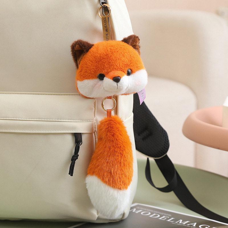 Plüsch-Pandabären-Schlüsselanhänger mit beweglichem Kopf, Kuscheltier für Kinder und Jugendliche