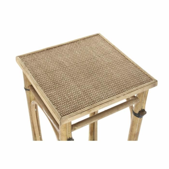 Table d'appoint - Naturel - 36 x 36 x 85 cm - Paille - Chic - Élégance