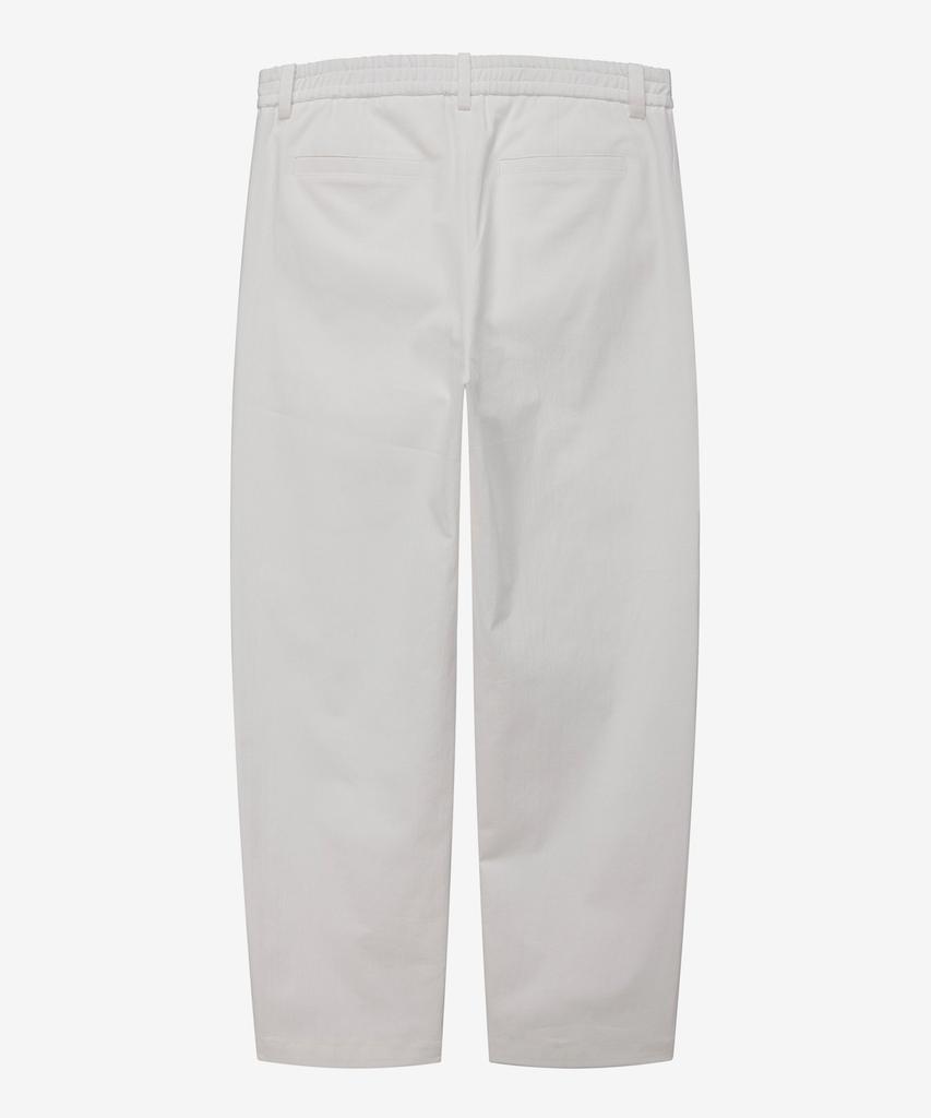 MINDBRIDGE White One-Pleat Relaxed Fit Linen-Like Elastic Pants