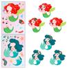 6 Packs Mermaid Face-Changing Stickers Mermaid Princess Cartoon Parent-Child Interaction Puzzle Hand Account Diy Puzzle Sticker