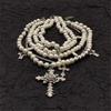 Fashionable Diamonds Sturdy Alloy Crosses Choker Necklace Pendant with Elegant Pearls Jewelry Accessory for Girls