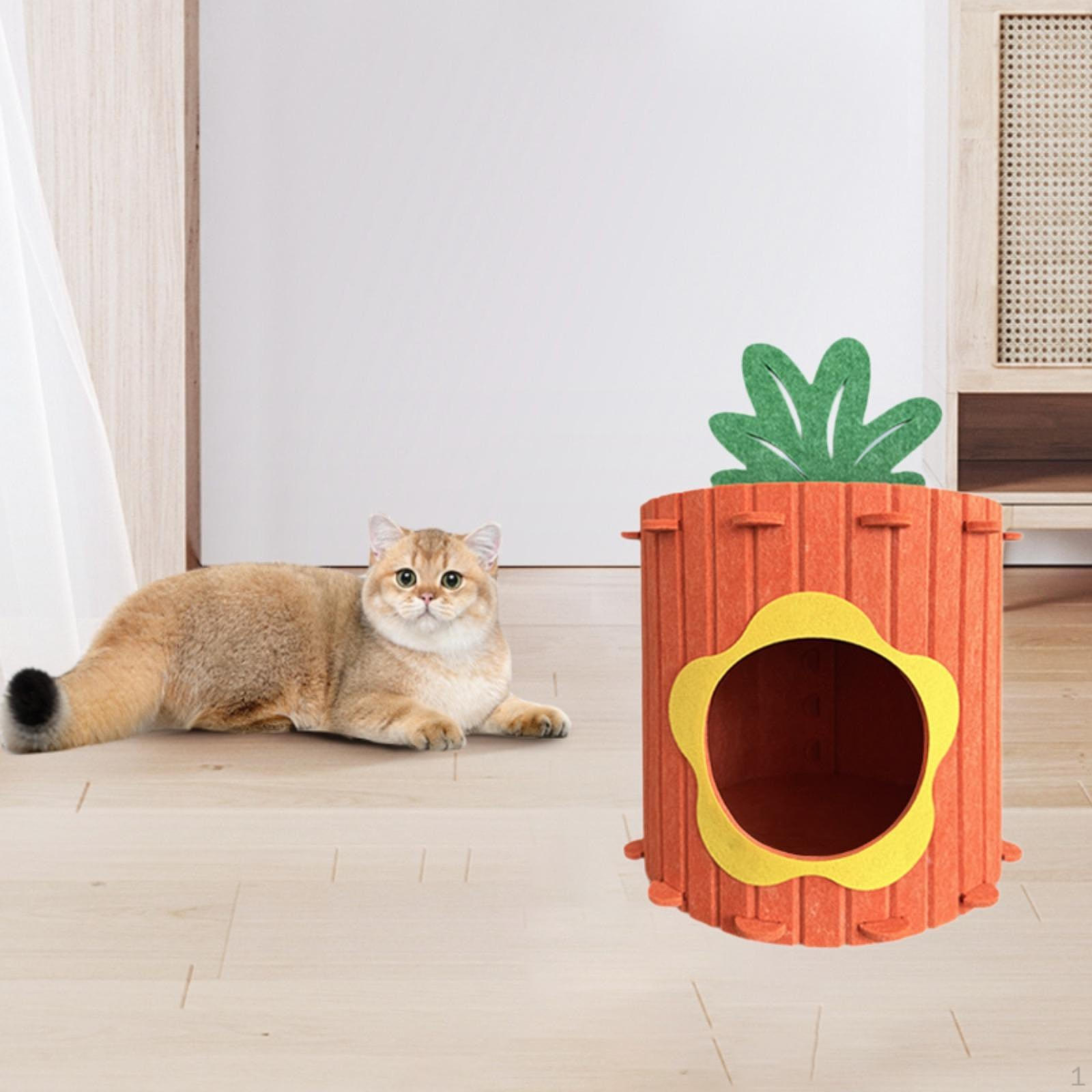 

Кошачий домик Морковка Спальная мебель для маленьких и средних кошек Уединение (Легко собрать) Flower M