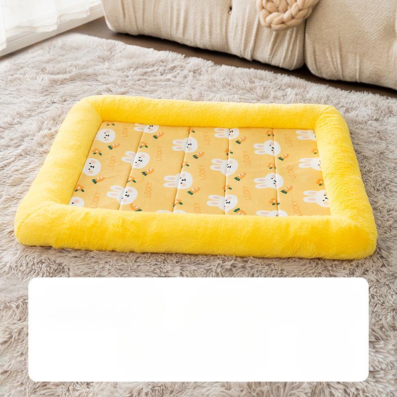 Hundematte Herbst und Winter Verdickt mit Wolle Einfassung Hundehütte Katzenhütte Warmer Hundeplatz Kleine Hundeschlafmatte Haustier Hundehütte