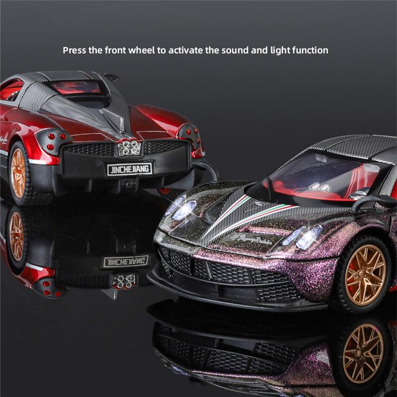 Neu 1:32 Pagani Supercar Legierung Metall Diecast Modellauto Bibliothek Statische Sound- & Licht Ornamente Geburtstagsgeschenk für Freund