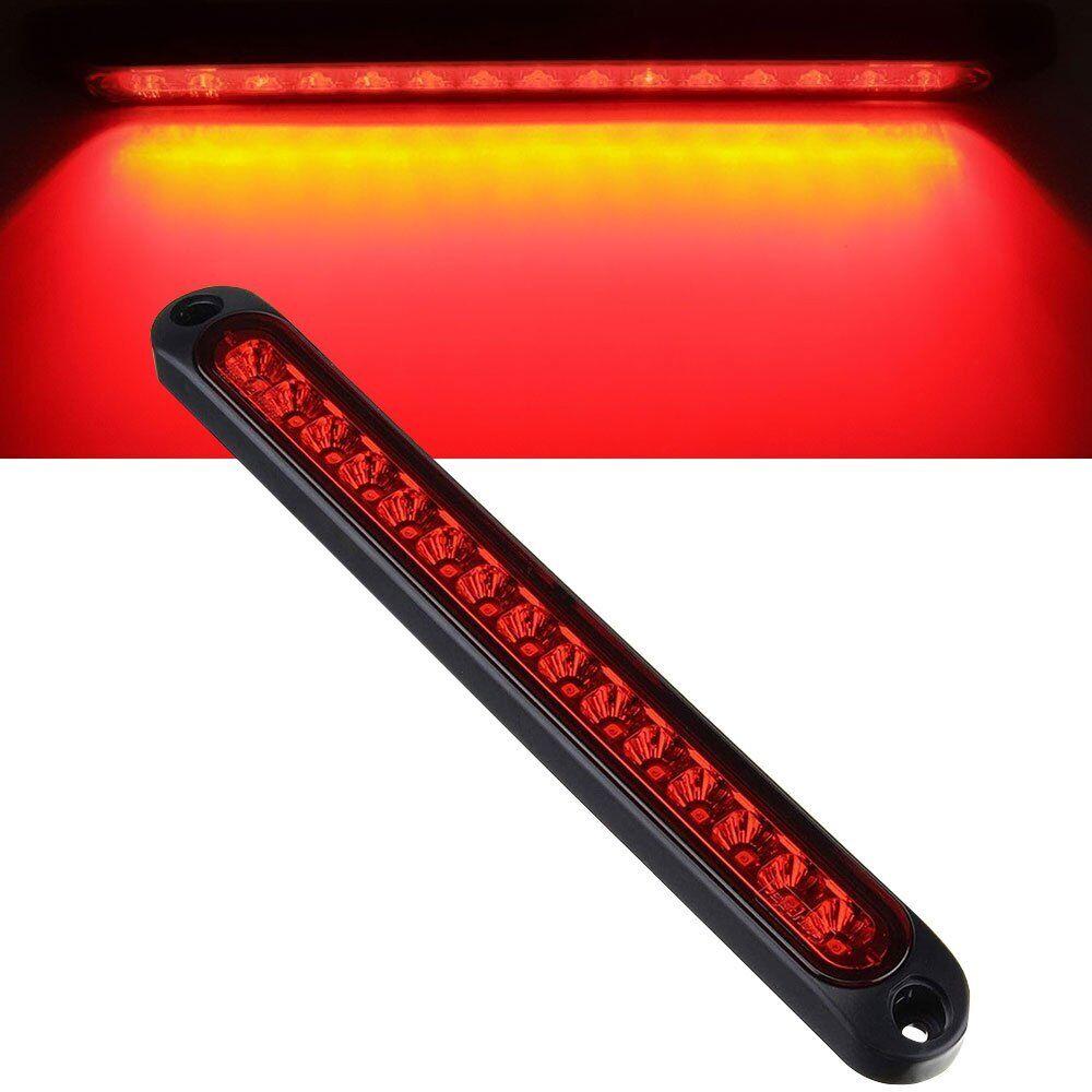 Car LED Third 3RD Brake Lights Bar Ultra-Thin Rear Parking Signal Lamp Truck High Mount Stop Warning Light Universal 24V 12V RedBack Up Lights 1