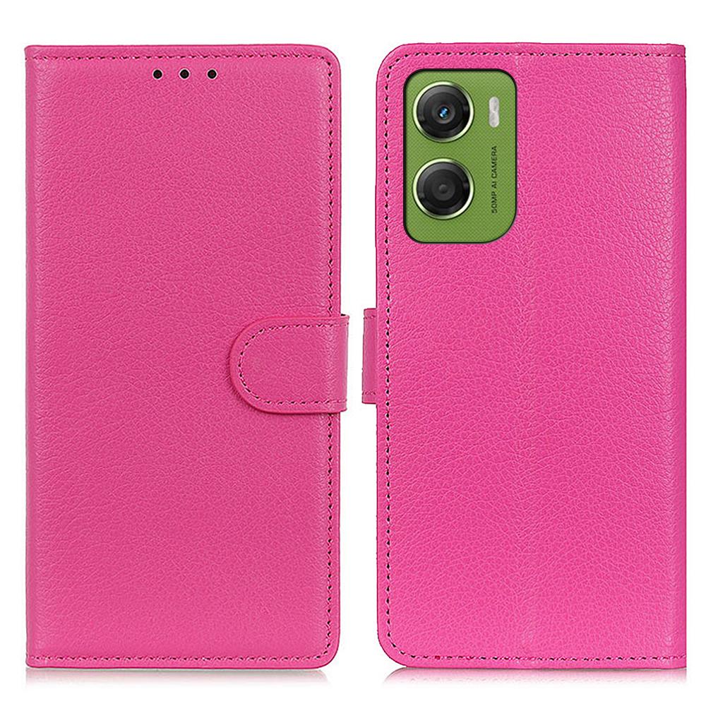 For Motorola Moto G06 4G Wallet Case PU Leather Phone Cover Litchi Texture