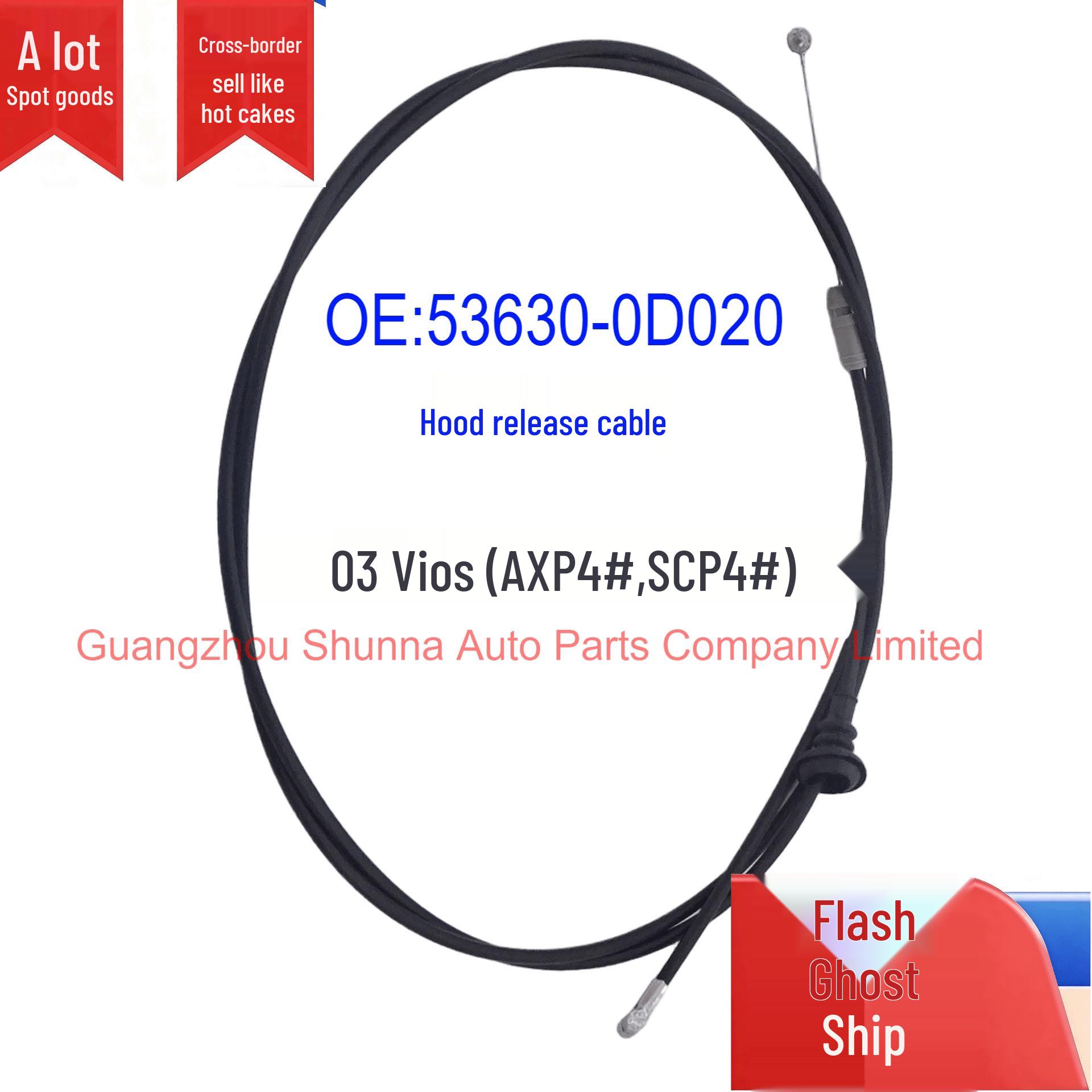 Hood Lock Release Cable for 2003 Toyota Vios AXP4#, SCP4# (53630-0D020) GZSN