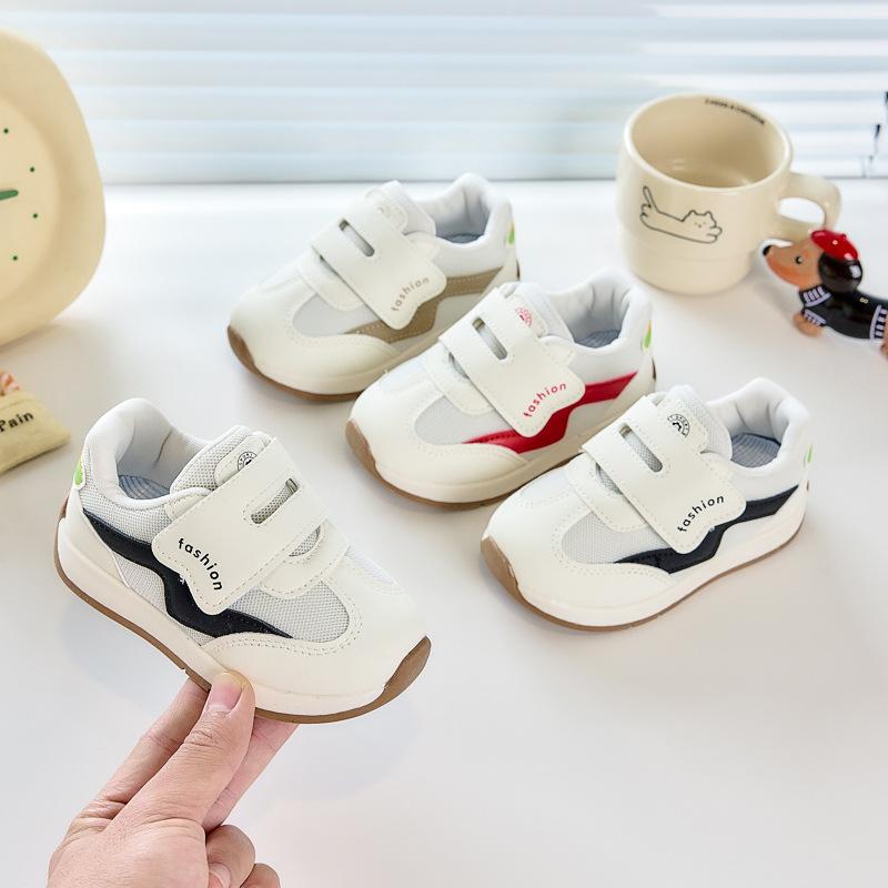 Children's Breathable Boys' and Girls' Sports Shoes with Velcro Fasteners Baby Running Shoes