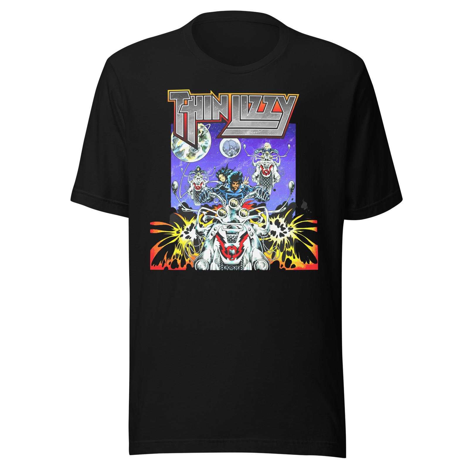 Stakes Thin Lizzy Night Riders T-Shirt T-Shirt Black New S