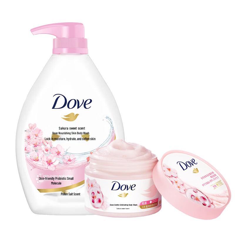 Dove Cherry Blossom Body Wash & Scrub Set