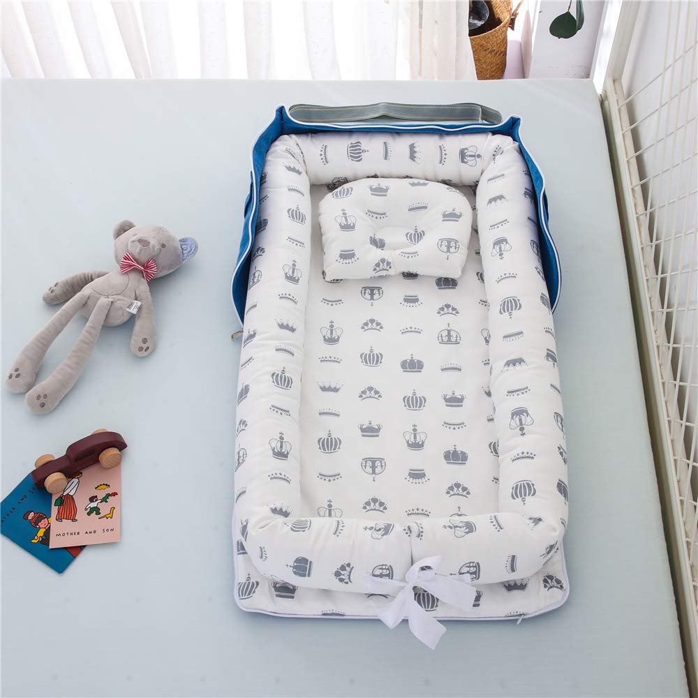 Luddy Baby with Portable Baby Months Crib, Newborn, Pillow, Bed-in-Bed, Foldable, Crib, Co-sleeping, Portable, Breathable, Washable, Gift, 0-24