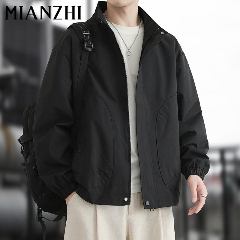 

Men s Solid Stand-Collar Business Casual Jacket L