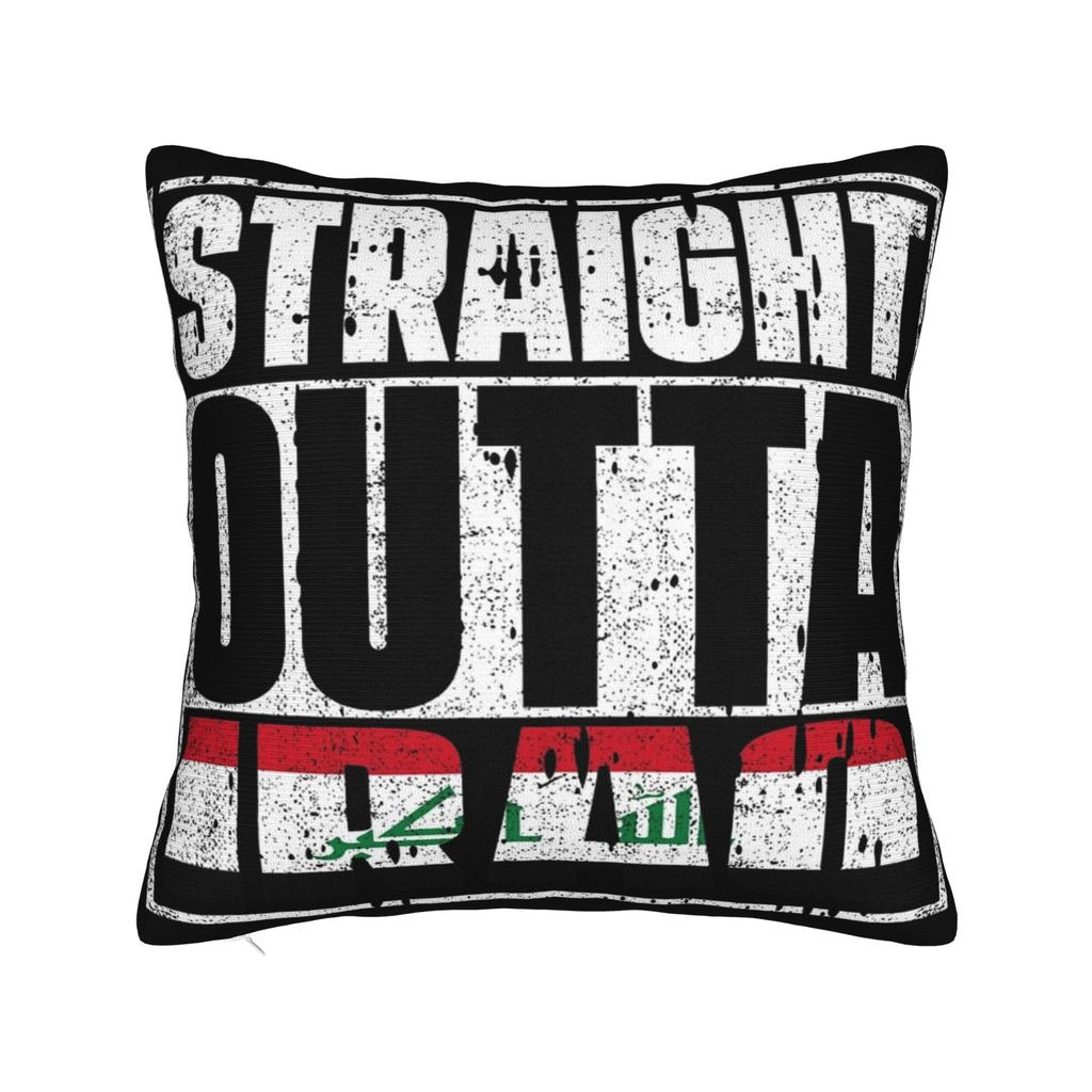 Decorative Pillowcase Iraq Flag Merch Seat Pillow Case Cover Zipper Multiple Sizes