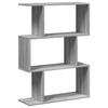 VidaXL Étagère séparatrice de pièce à 3 niveaux sonoma gris 70x24x97cm, bibliothèque, support à livres, étagère 858116