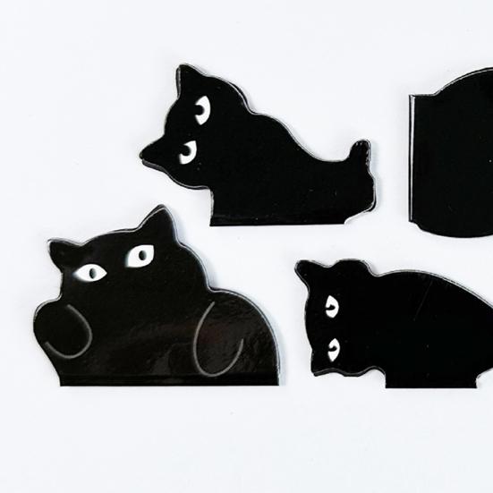 6Pcs Adorable Black Cat Magnetic Bookmark Lightweight Reusable Creative Folding Page Marker