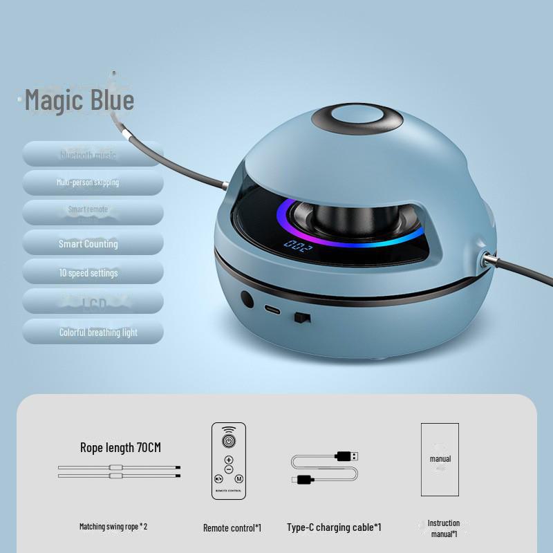 Bluetooth Music Smart Jump Rope: Cordless, Automatic Counting, for Adults & Kids.