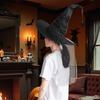Dámský halloweenský čarodějnický klobouk skládací pro dospělé černý saténový klobouk čaroděje halloweenský kostým na párty pro cosplay karnevaly maškarní plesy