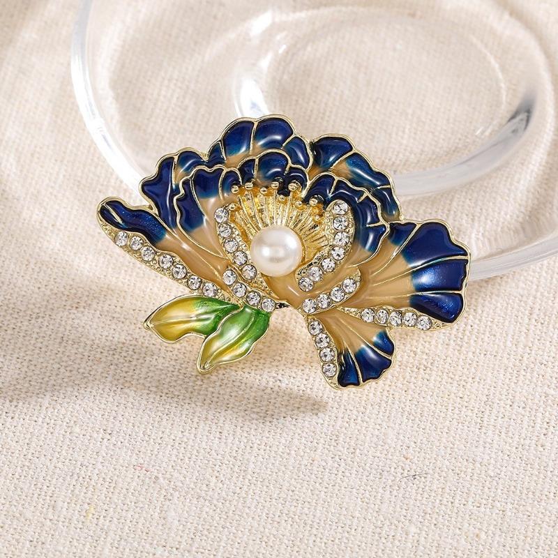 New Alloy Brooch High-end Niche Women's Peony High-end Pin Coat Suit High-end Versatile Brooch