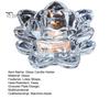 Decorative Glass Candle Holder Crystal Lotus Flower Tealight Holders, Tea Light Candlestick Decor Thick with Deep Grooved Plate, Multifunctional