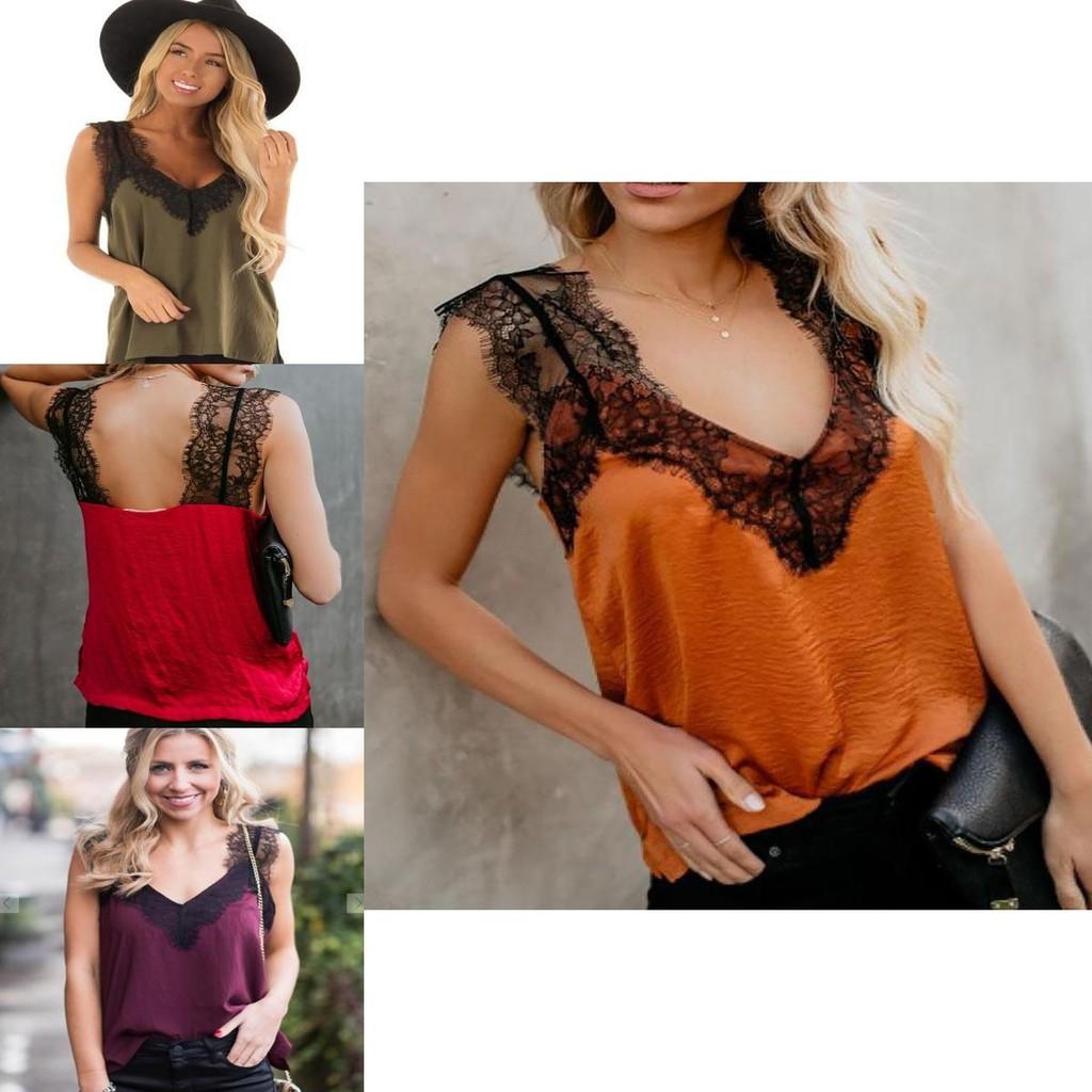 Elegant Women Summer Sleeveless Lace Mesh Loose Vests V-neck Cami Soft Tanks Top