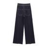 Womens High Waist Wide Leg Jeans Street Style Pocket Denim Pants