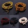 Bracelet en bois de santal naturel pour hommes, bouddhiste, Bouddha, méditation, perles, prière, chapelet, 108 perles, décoration suspendue