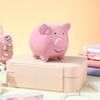 Green Ceramic Piggy Bank Saving Pot Money Box Nursery Decoration for Baby Boy Girl Encourages Savings Rubber Stopper Table Shelf