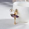 Europe and America Cross Border Fashion Character Brooch Creative Dancing Girl Pearl Rhinestone Painting Oil Brooch Easiest for Match JN Accessories